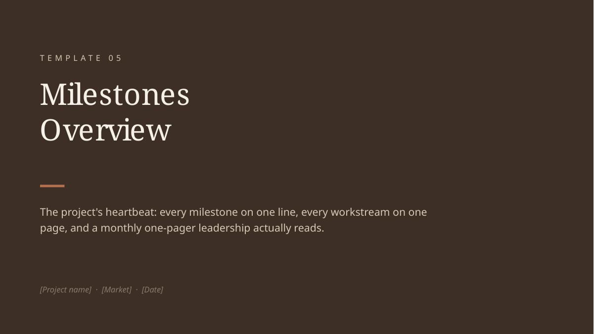 Milestones Overview template cover